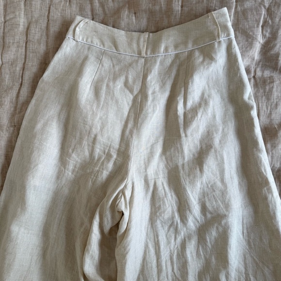 STAUD sasha linen pant in natural size 10 - Picture 8 of 16
